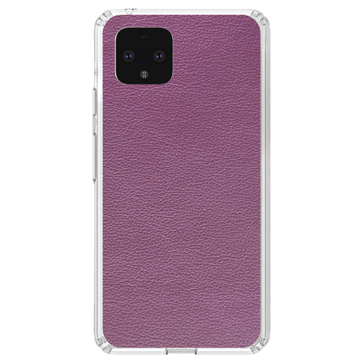 Purple Faux Leather Print Design Clear Shockproof iPhone Case, view 24