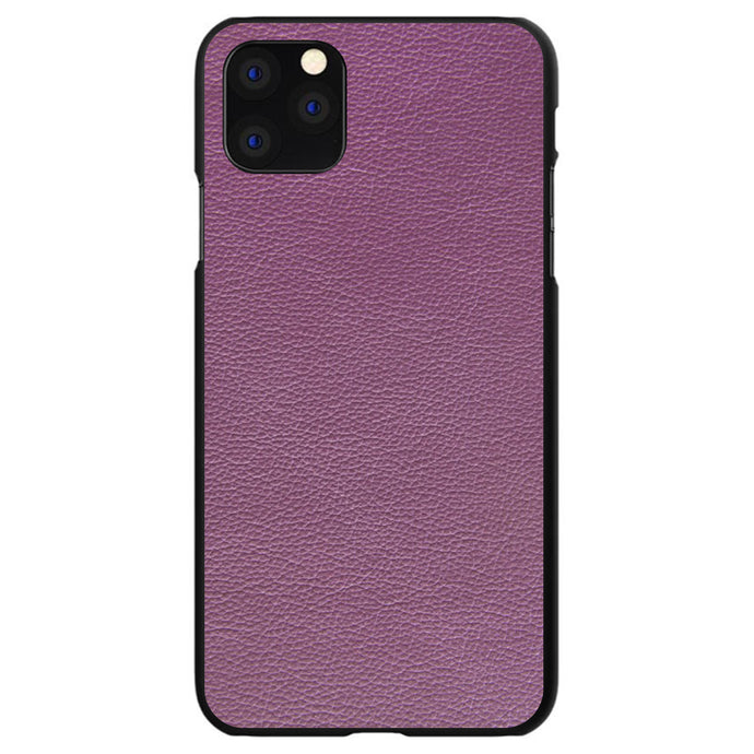 DistinctInk® Hard Plastic Snap-On Case for Apple iPhone or Samsung Galaxy - Purple Leather Print Design