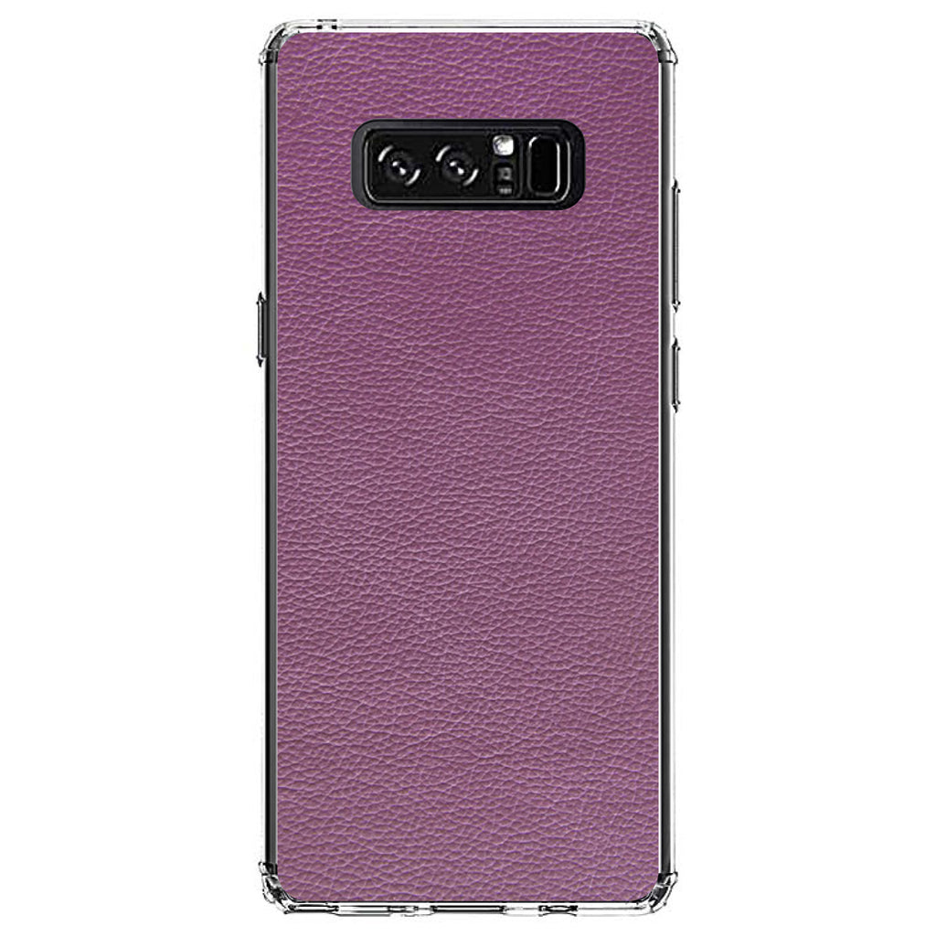 Purple Faux Leather Print Design Clear Shockproof iPhone Case, view 12