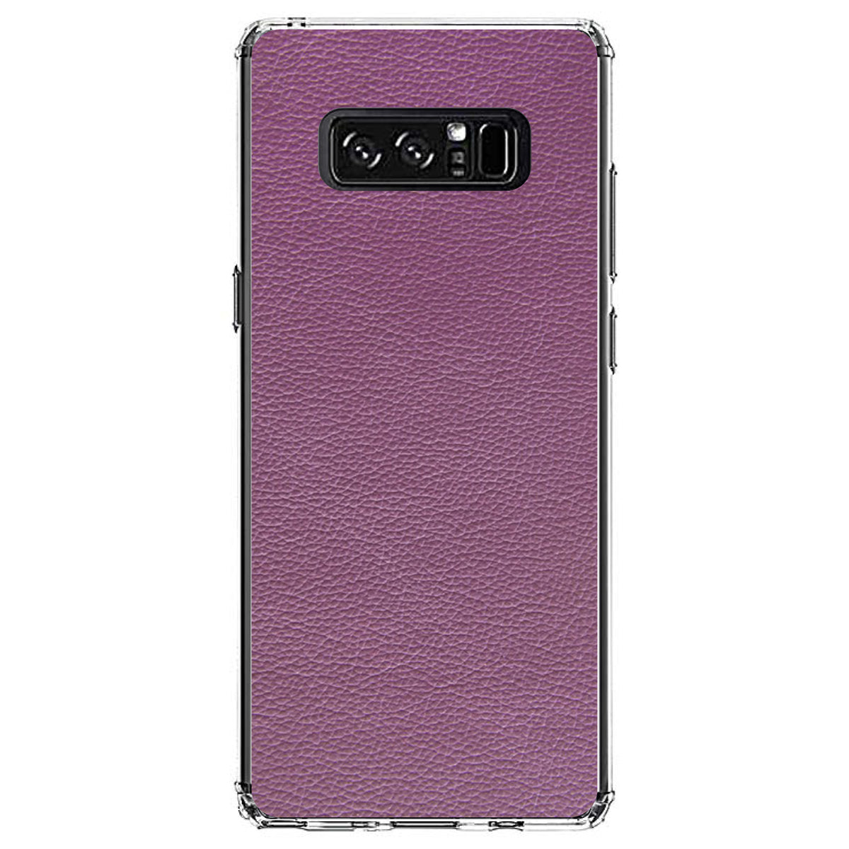 Purple Faux Leather Print Design Clear Shockproof iPhone Case, view 12
