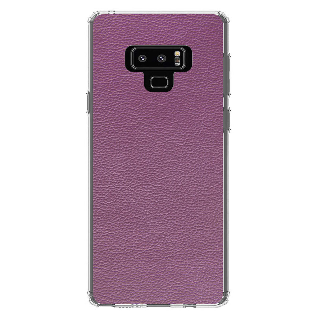 Purple Faux Leather Print Design Clear Shockproof iPhone Case, view 11