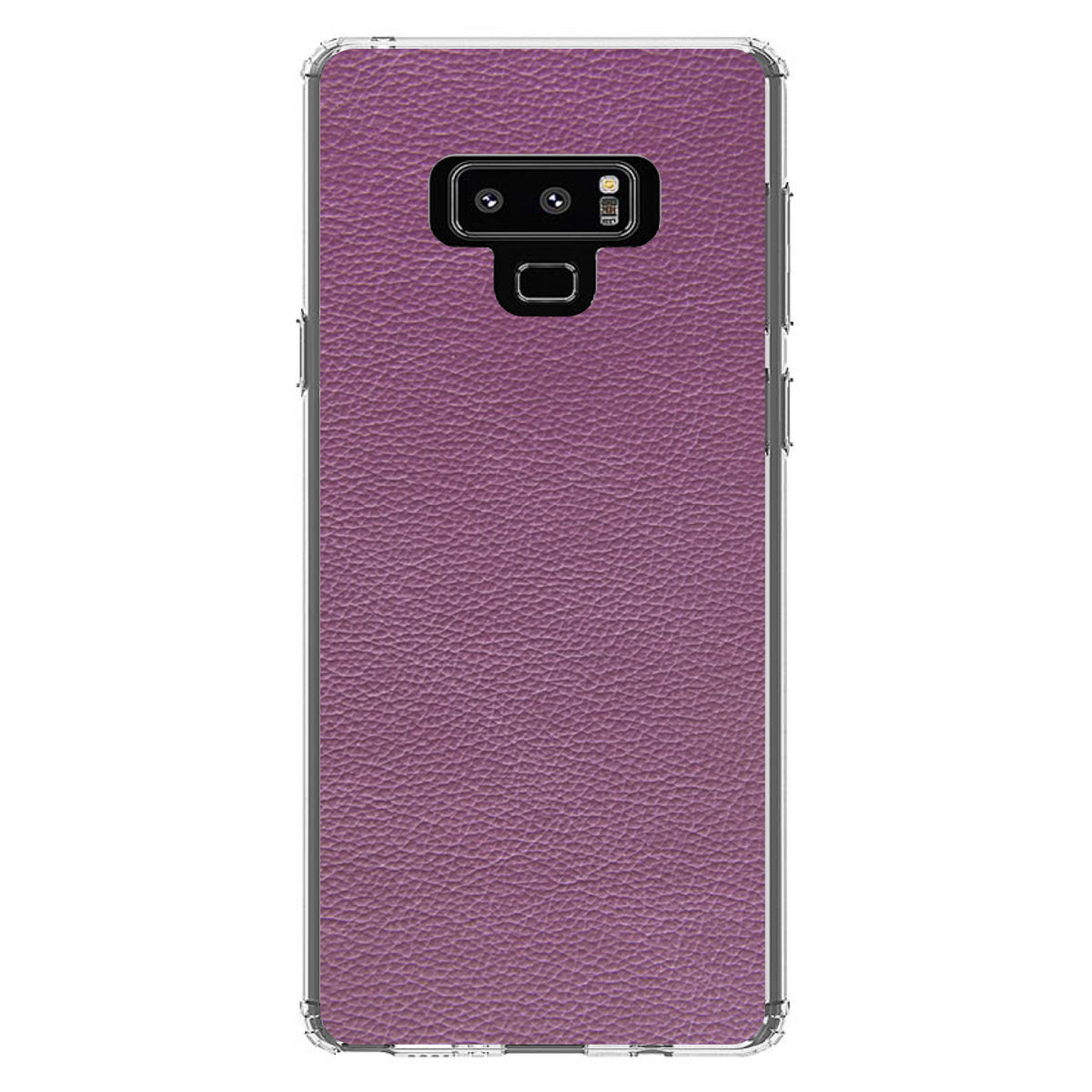 Purple Faux Leather Print Design Clear Shockproof iPhone Case, view 11