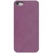 DistinctInk® Hard Plastic Snap-On Case for Apple iPhone or Samsung Galaxy - Purple Leather Print Design