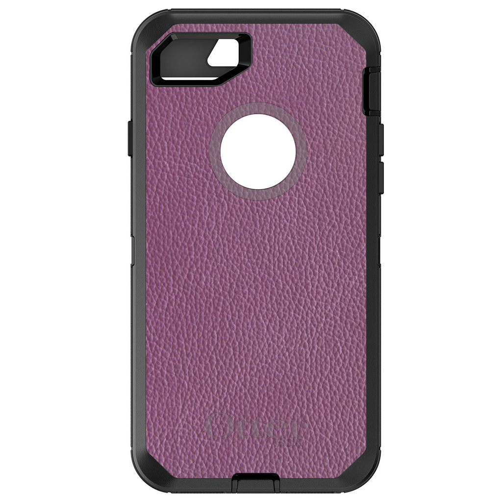 Purple Leather Print Design OtterBox Defender Case for iPhone & Galaxy