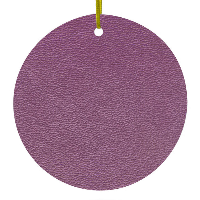 Purple Faux Leather Print Design Ceramic Ornament