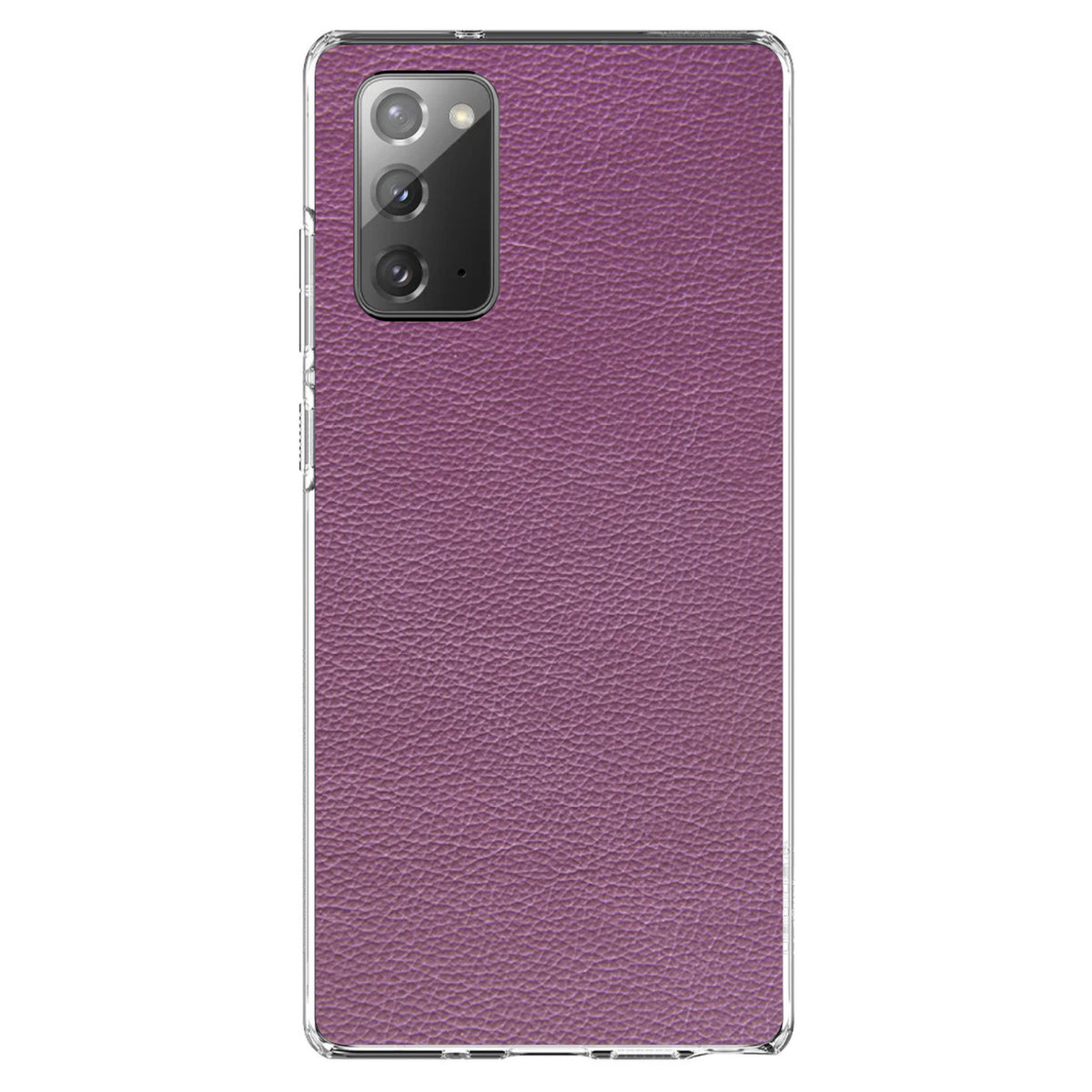 Purple Faux Leather Print Design Clear Shockproof iPhone Case, view 8