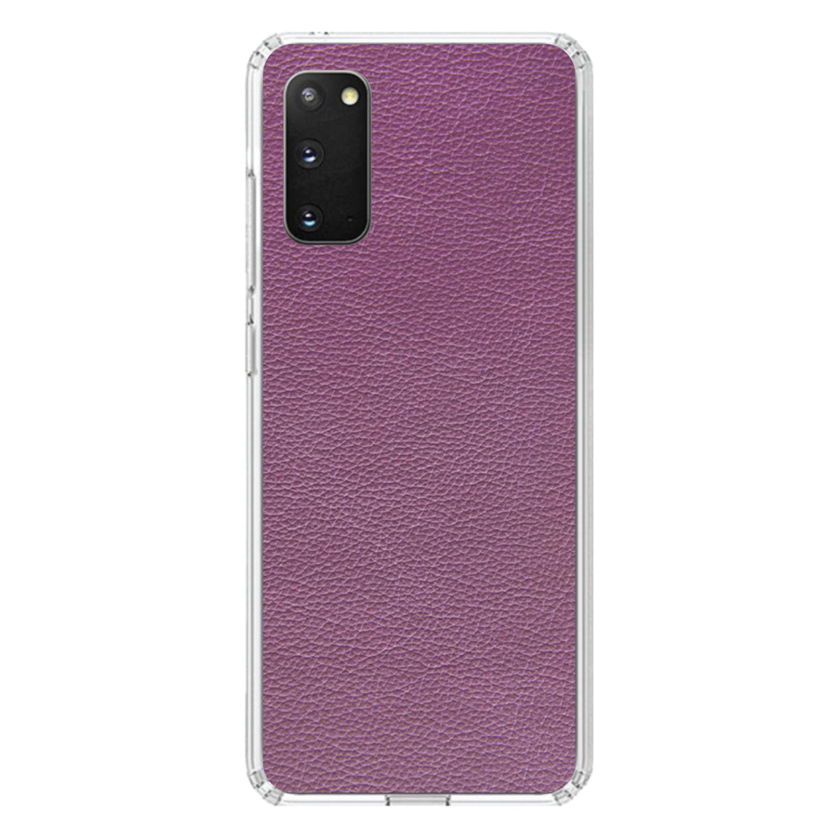 Purple Faux Leather Print Design Clear Shockproof iPhone Case, view 14