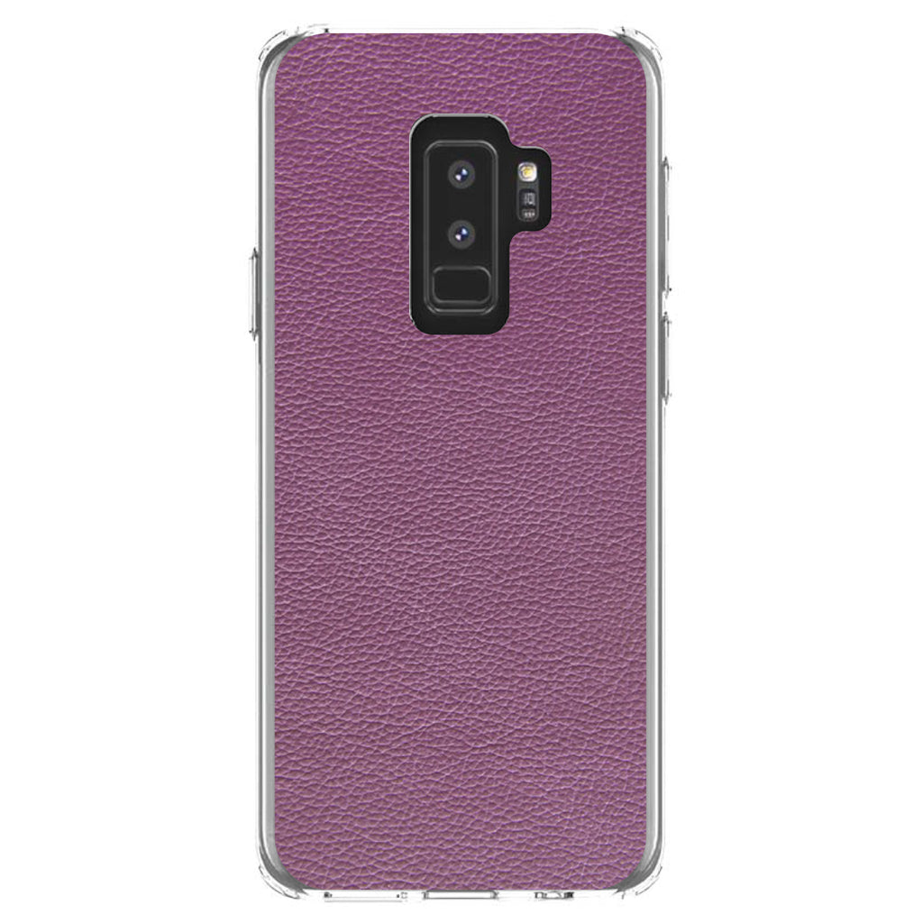 Purple Faux Leather Print Design Clear Shockproof iPhone Case, view 20