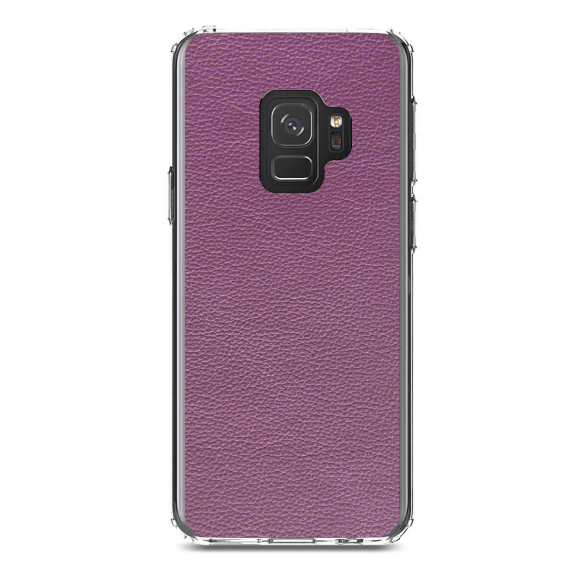 Purple Faux Leather Print Design Clear Shockproof iPhone Case, view 19