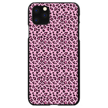 DistinctInk® Hard Plastic Snap-On Case for Apple iPhone or Samsung Galaxy - Black Pink Leopard Skin Spots