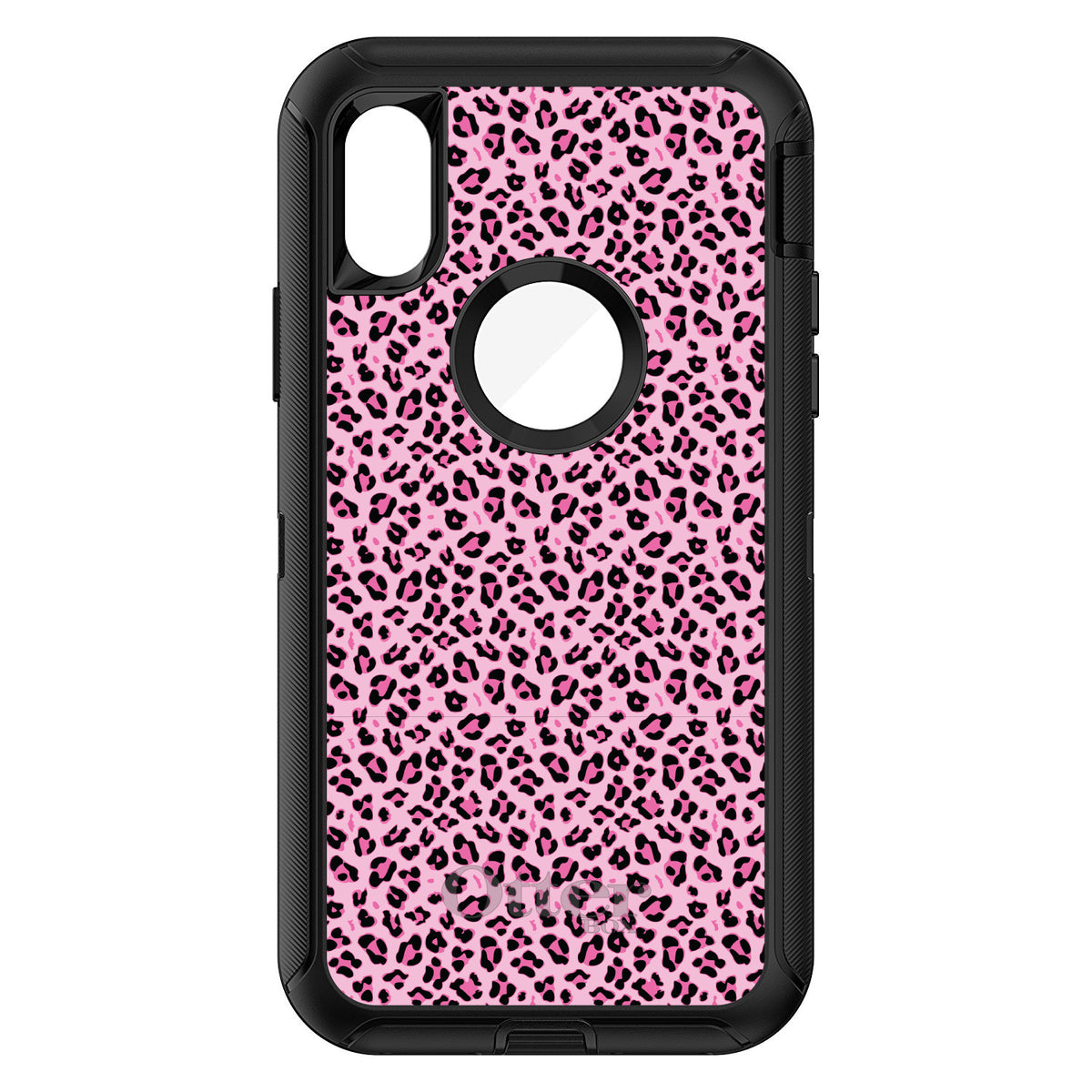 Black Pink Leopard Skin Spots OtterBox Defender Case for iPhone & Galaxy, view 3