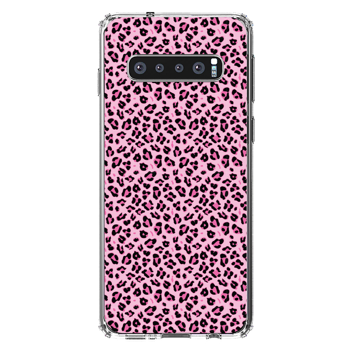 Black Pink Leopard Skin Spots Clear Shockproof iPhone Case, view 16