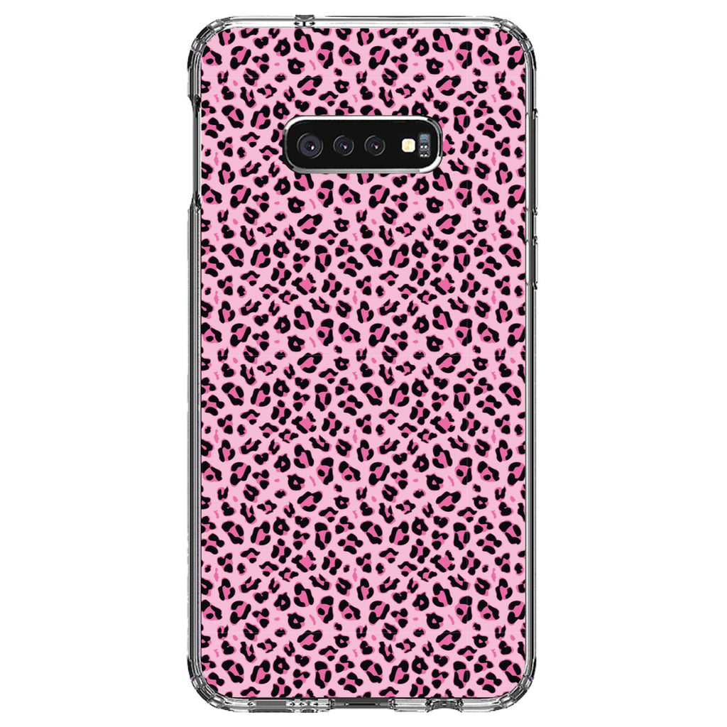 Black Pink Leopard Skin Spots Clear Shockproof iPhone Case, view 18