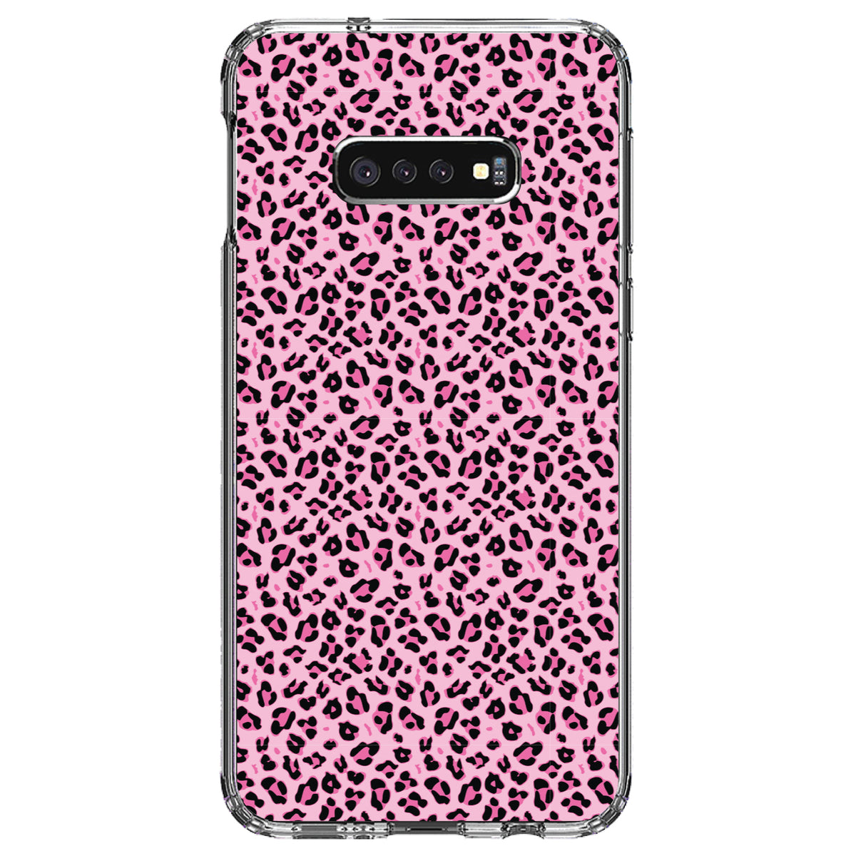 Black Pink Leopard Skin Spots Clear Shockproof iPhone Case, view 18