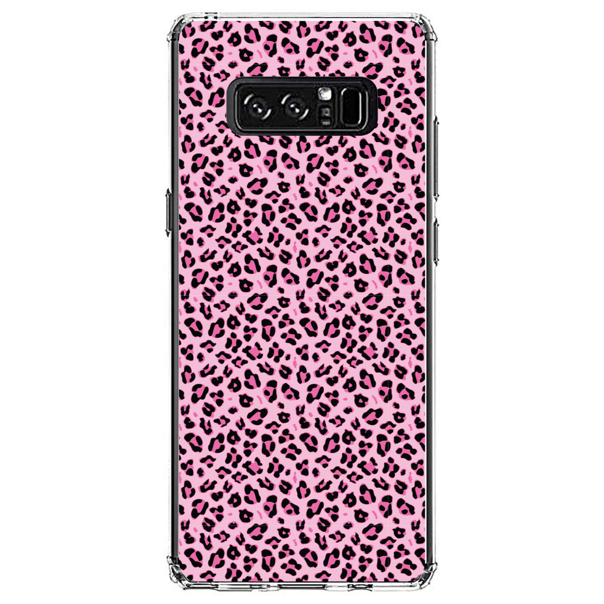 Black Pink Leopard Skin Spots Clear Shockproof iPhone Case, view 12
