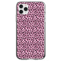 Black Pink Leopard Skin Spots Clear Shockproof iPhone Case