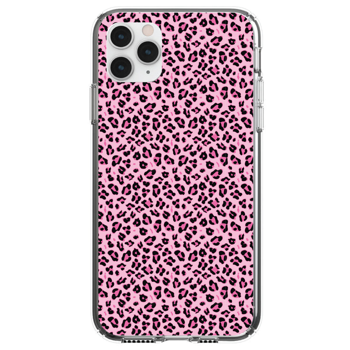 Black Pink Leopard Skin Spots Clear Shockproof iPhone Case