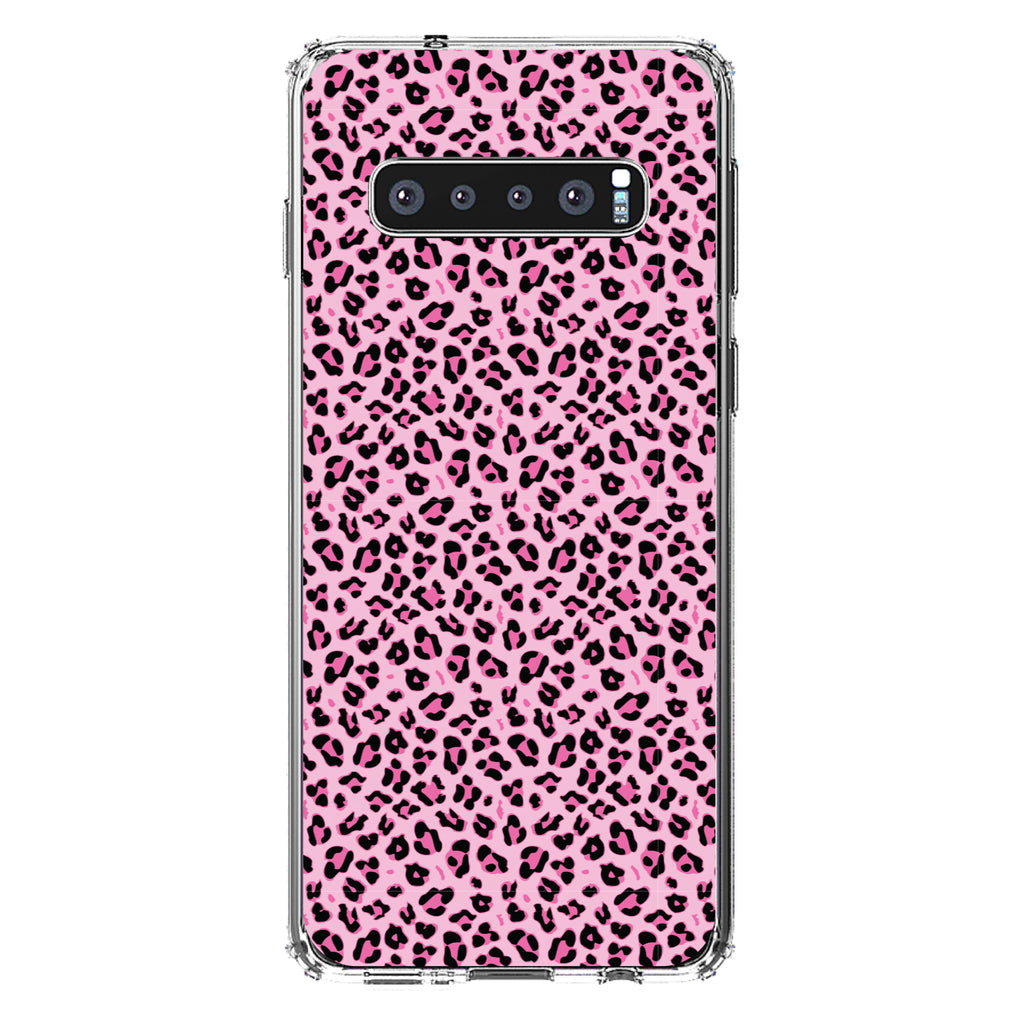 Black Pink Leopard Skin Spots Clear Shockproof iPhone Case, view 17