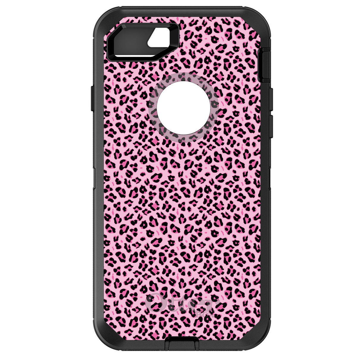 Black Pink Leopard Skin Spots OtterBox Defender Case for iPhone & Galaxy