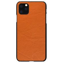 DistinctInk® Hard Plastic Snap-On Case for Apple iPhone or Samsung Galaxy - Orange Leather Print Design
