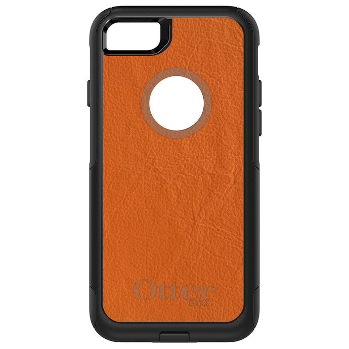 DistinctInk OtterBox Commuter Series Case for Apple iPhone or Samsung Galaxy - Orange Leather Print Design