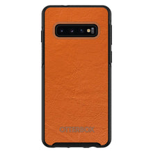 DistinctInk™ OtterBox Symmetry Series Case for Apple iPhone / Samsung Galaxy / Google Pixel - Orange Leather Print Design