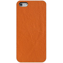 DistinctInk® Hard Plastic Snap-On Case for Apple iPhone or Samsung Galaxy - Orange Leather Print Design