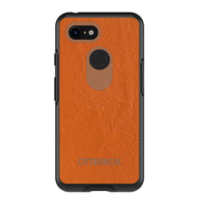 DistinctInk™ OtterBox Symmetry Series Case for Apple iPhone / Samsung Galaxy / Google Pixel - Orange Leather Print Design