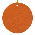 Orange Faux Leather Print Design Ceramic Ornament