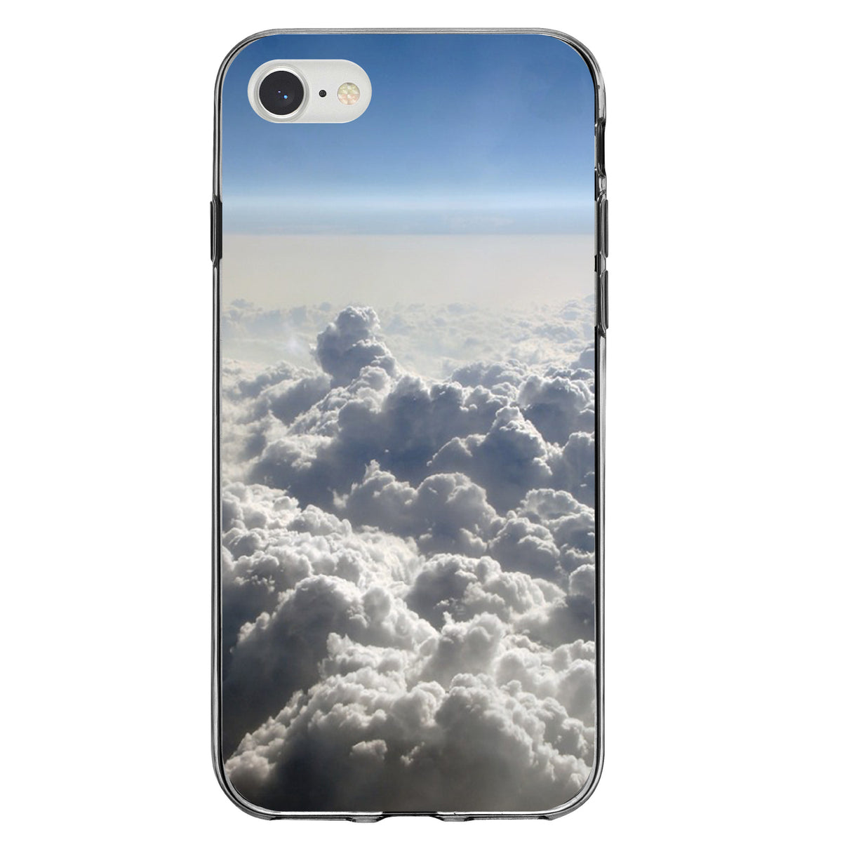 Blue Sky Above Clouds Clear Shockproof iPhone Case, view 5
