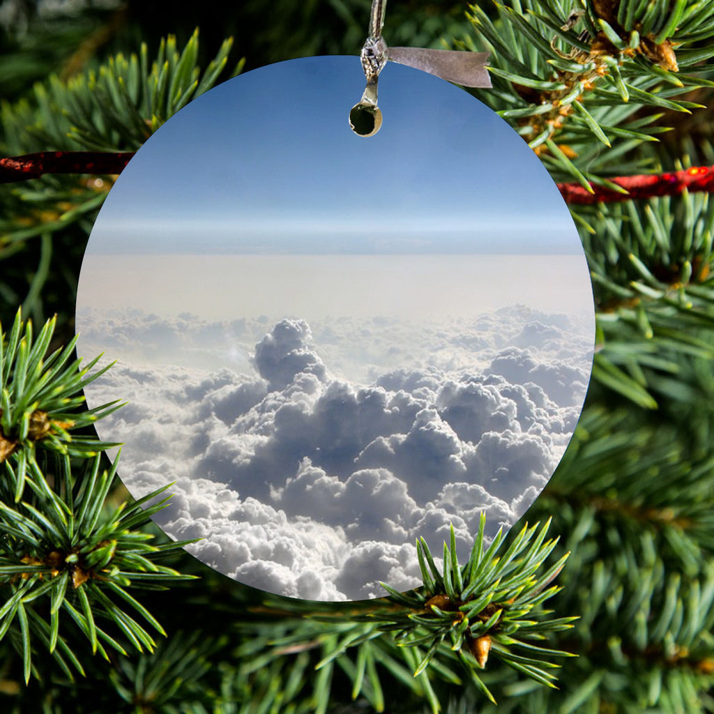 Blue Sky Above Clouds Ceramic Ornament, view 2