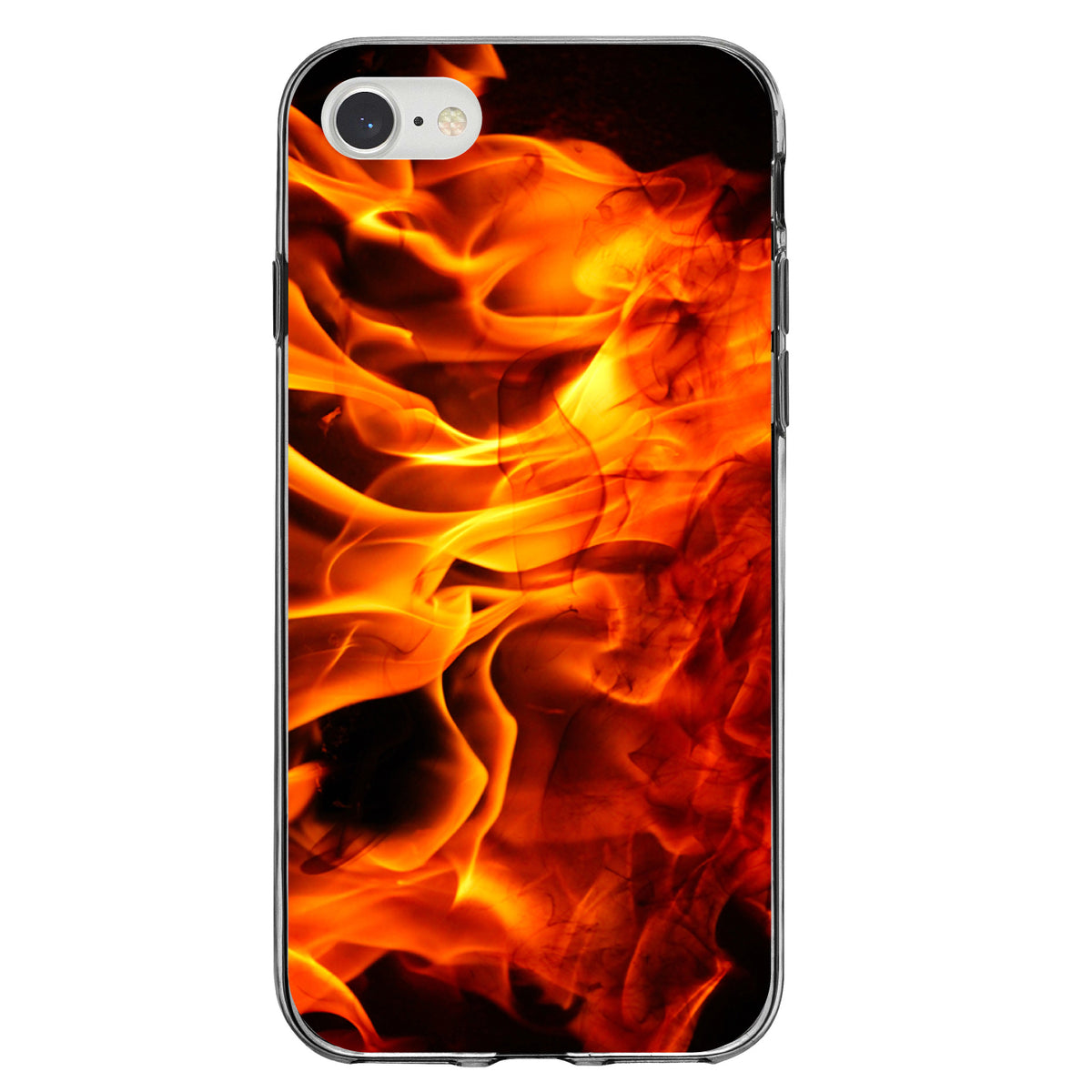 Red Black Flame Fire Clear Shockproof iPhone Case, view 5