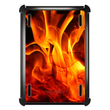 DistinctInk™ OtterBox Defender Series Case for Apple iPad / iPad Pro / iPad Air / iPad Mini - Red Black Flame Fire
