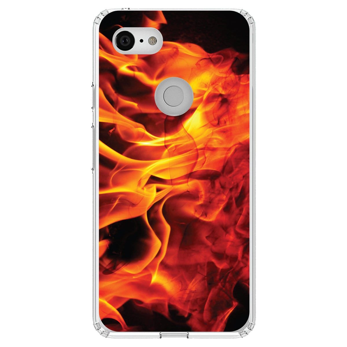 Red Black Flame Fire Clear Shockproof iPhone Case, view 22