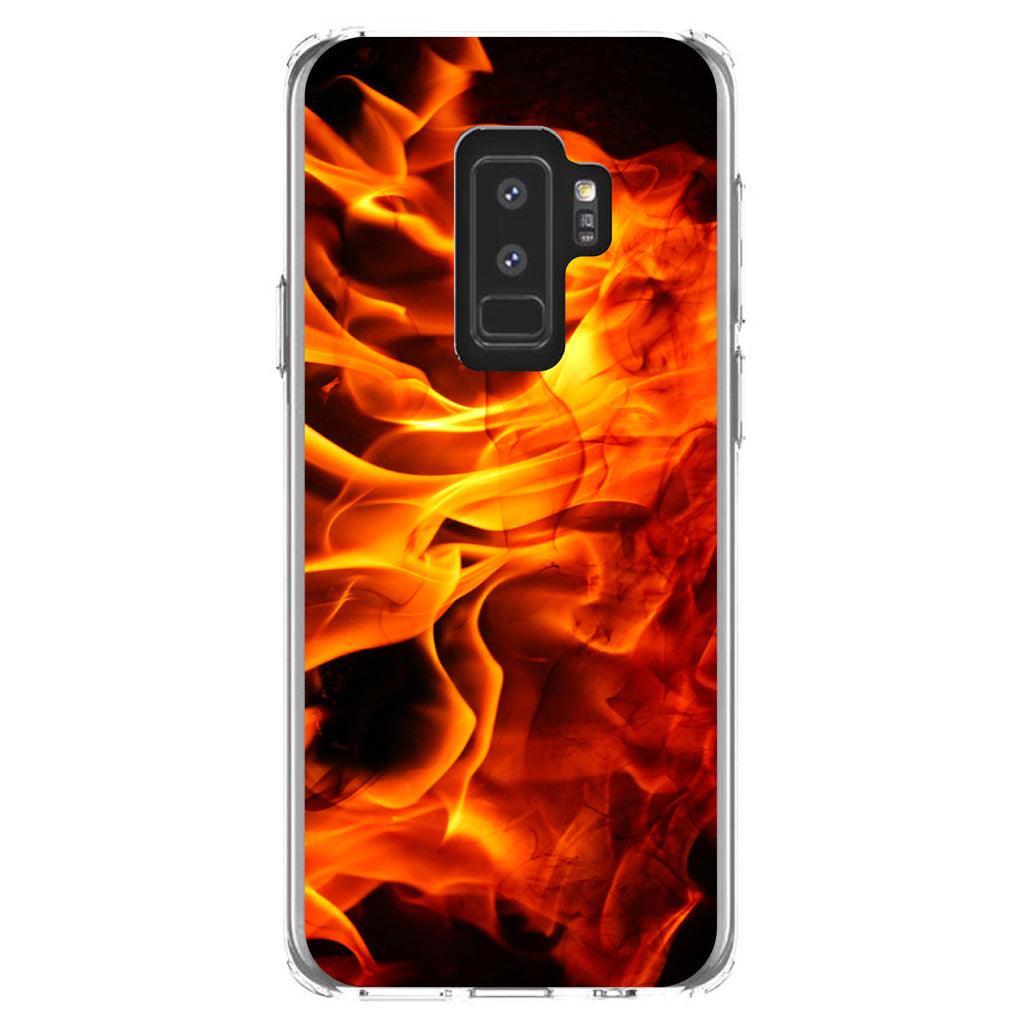 Red Black Flame Fire Clear Shockproof iPhone Case, view 20
