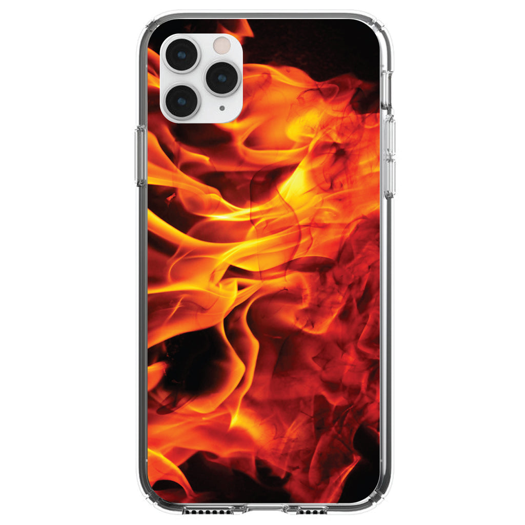 Red Black Flame Fire Clear Shockproof iPhone Case