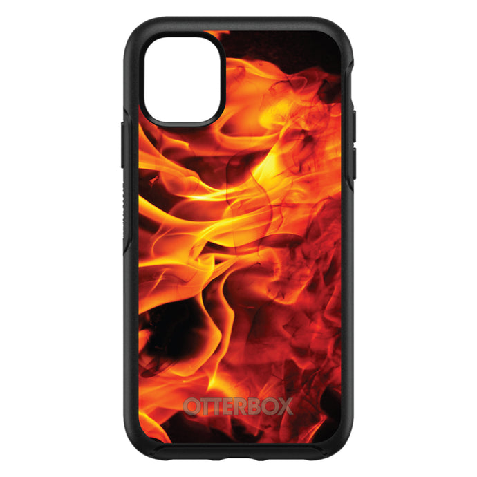 DistinctInk™ OtterBox Symmetry Series Case for Apple iPhone / Samsung Galaxy / Google Pixel - Red Black Flame Fire