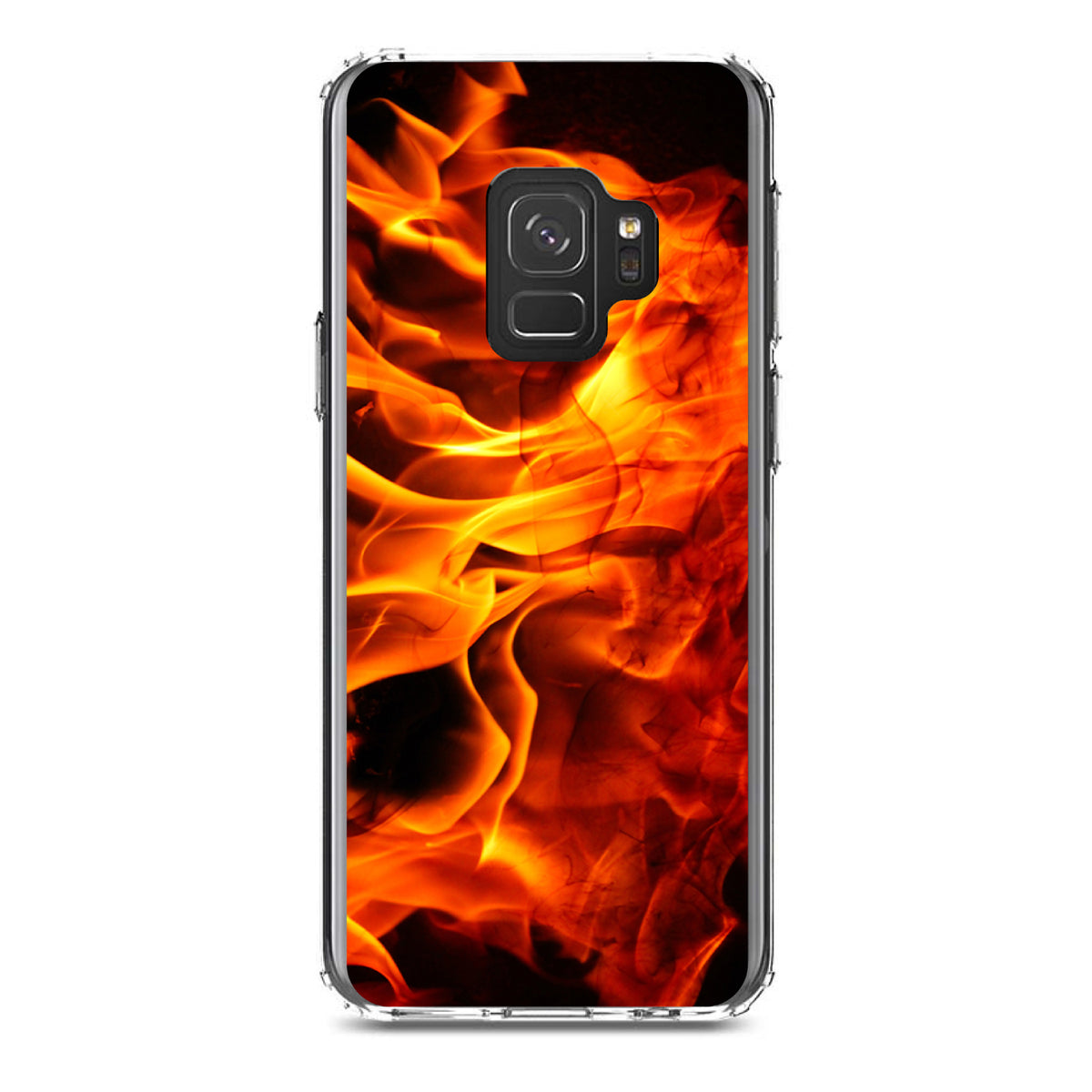 Red Black Flame Fire Clear Shockproof iPhone Case, view 19