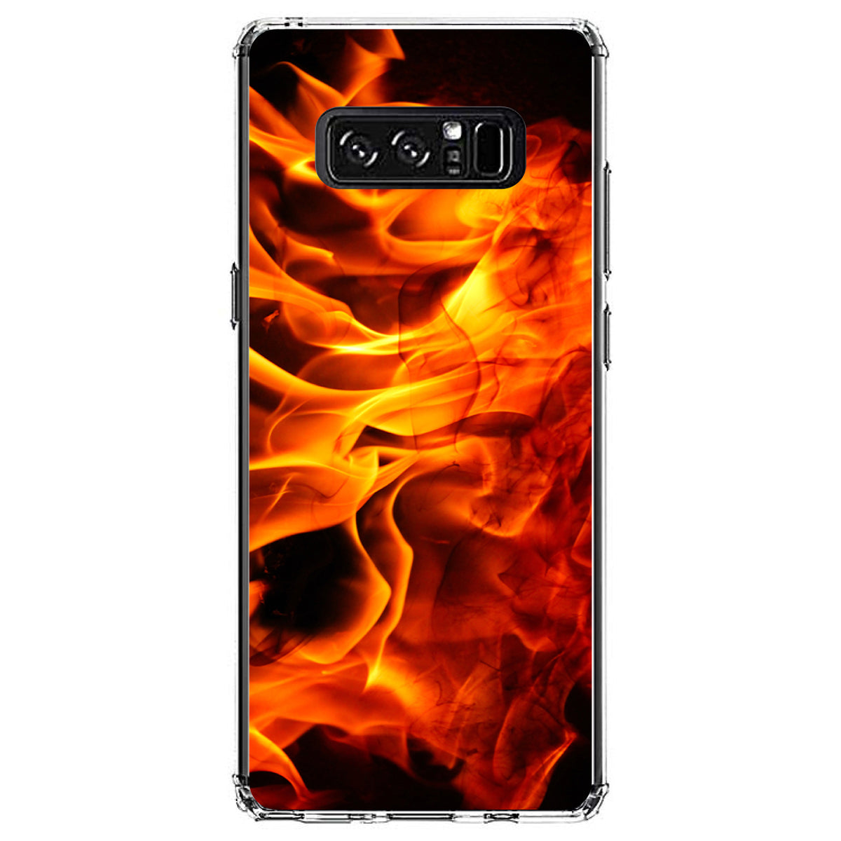 Red Black Flame Fire Clear Shockproof iPhone Case, view 12