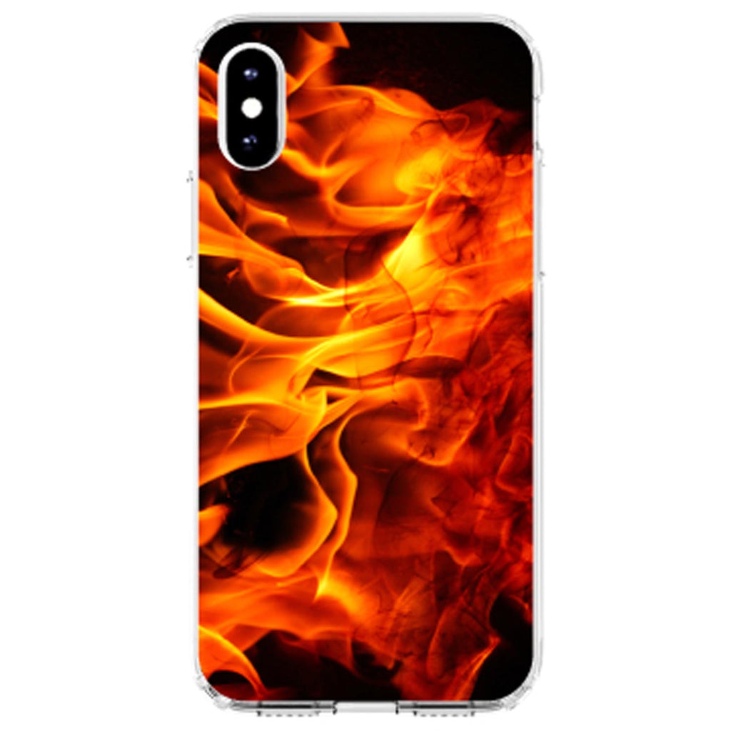 Red Black Flame Fire Clear Shockproof iPhone Case, view 4