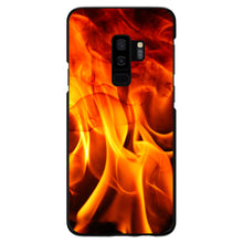 DistinctInk® Hard Plastic Snap-On Case for Apple iPhone or Samsung Galaxy - Red Black Flame Fire