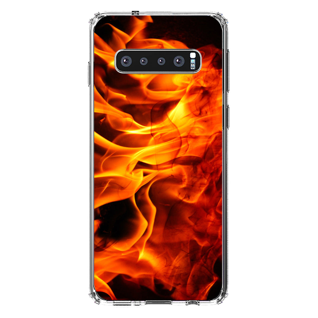 Red Black Flame Fire Clear Shockproof iPhone Case, view 16