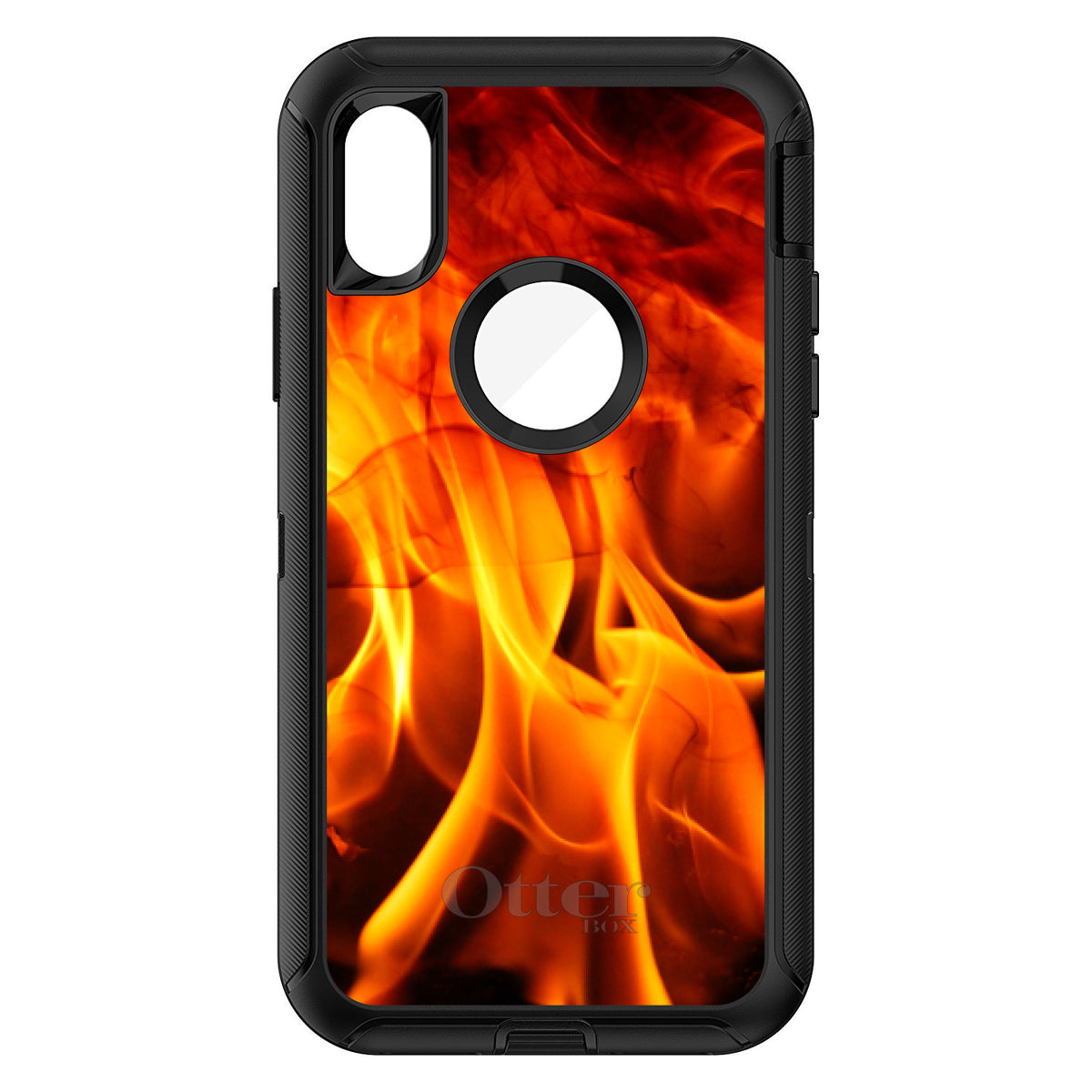 Red Black Flame Fire OtterBox Defender Case for iPhone & Galaxy, view 3