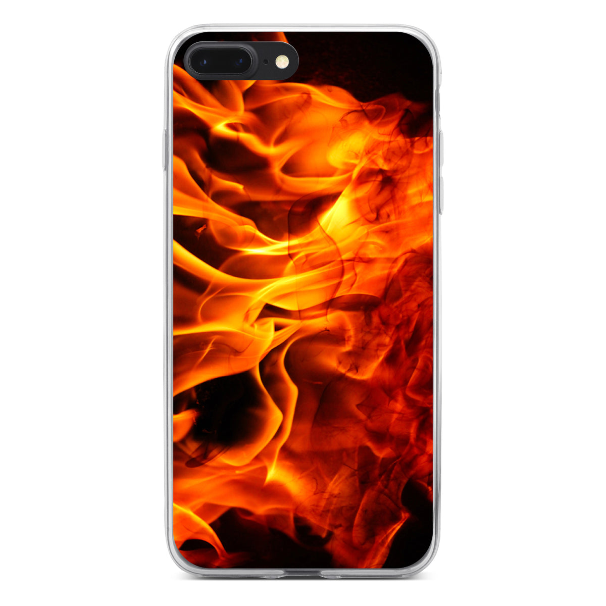 Red Black Flame Fire Clear Shockproof iPhone Case, view 6