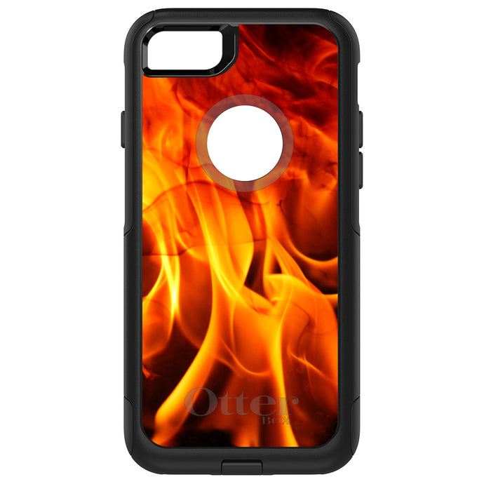 DistinctInk OtterBox Commuter Series Case for Apple iPhone or Samsung Galaxy - Red Black Flame Fire