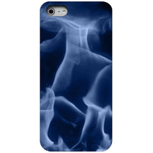 DistinctInk® Hard Plastic Snap-On Case for Apple iPhone or Samsung Galaxy - Blue Black Flame Fire