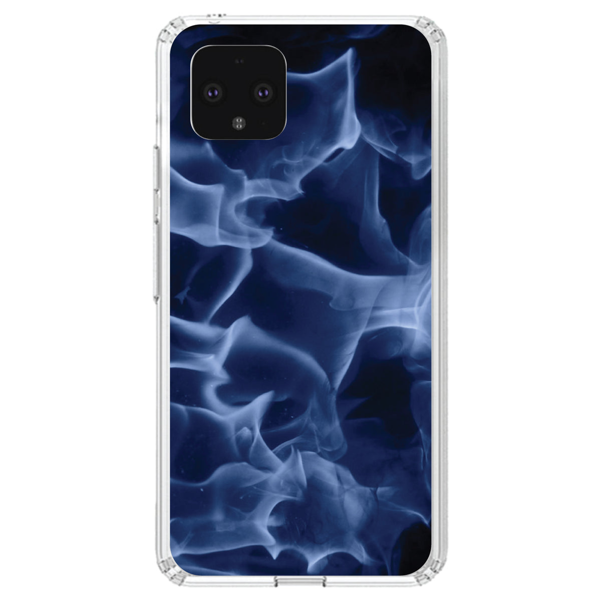 Blue Black Flame Fire Clear Shockproof iPhone Case, view 23