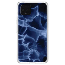 DistinctInk® Clear Shockproof Hybrid Case for Apple iPhone / Samsung Galaxy / Google Pixel - Blue Black Flame Fire