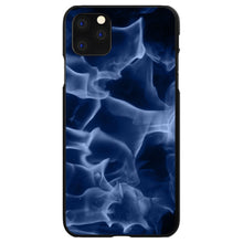 DistinctInk® Hard Plastic Snap-On Case for Apple iPhone or Samsung Galaxy - Blue Black Flame Fire