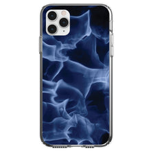 DistinctInk® Clear Shockproof Hybrid Case for Apple iPhone / Samsung Galaxy / Google Pixel - Blue Black Flame Fire